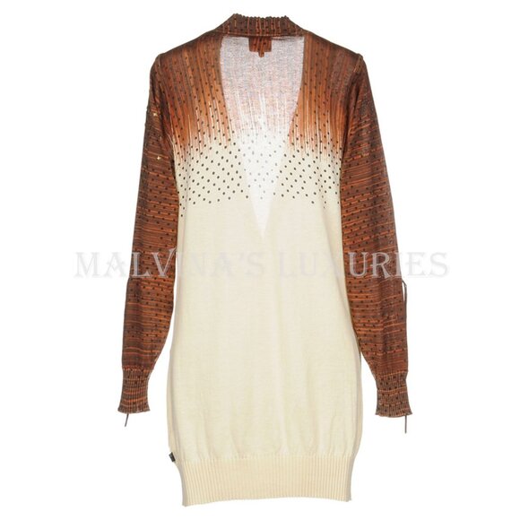 JUST CAVALLI BY ROBERTO CAVALLI CARDIGAN SWEATER KNITTED TOP STUDDED DETAIL 38 2 - Picture 3 of 3